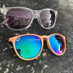 Knock off Wooden Like Ray Ban and Aeropostale Clear Sunglasses